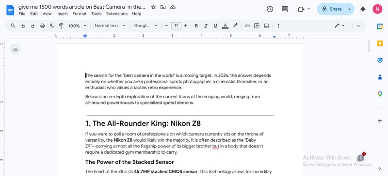 open the google docs file