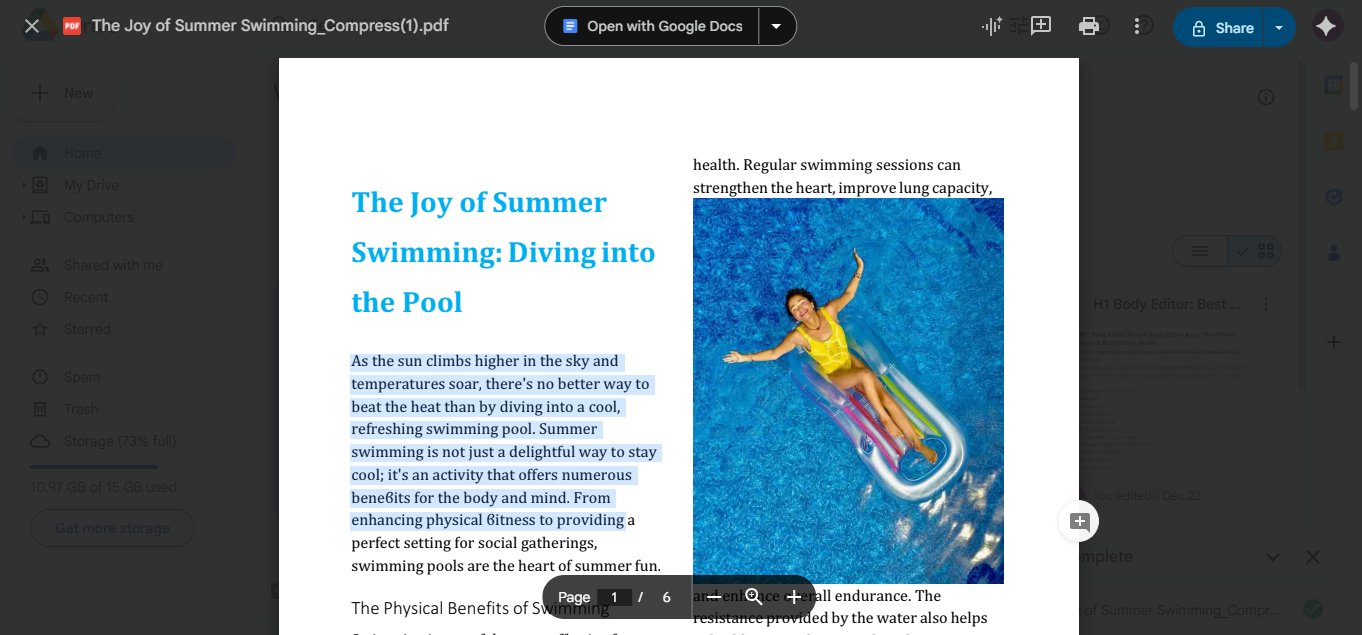 open with google docs
