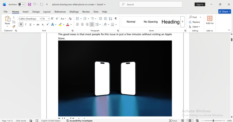 open your document