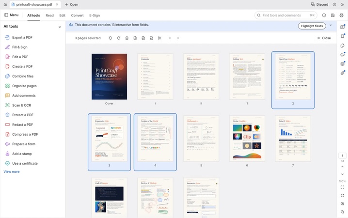 organize pdf in pdfcraft