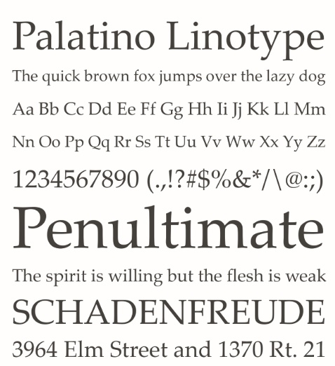 palatino font style