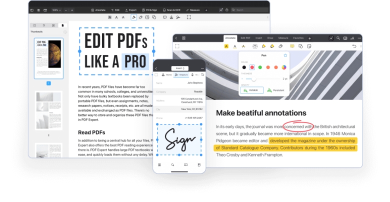 pdf expert interface
