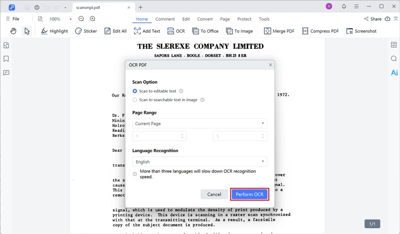 pdnob ocr feature