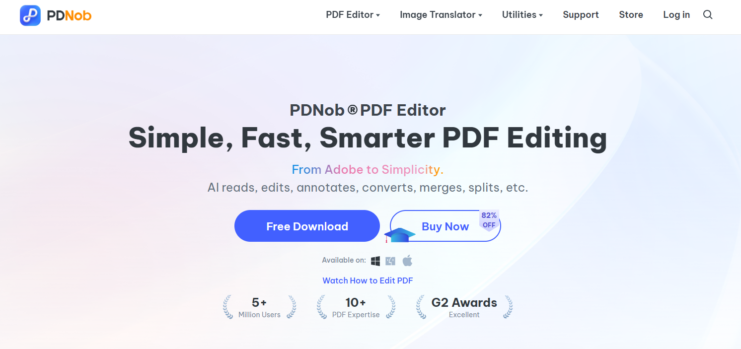 best adobe acrobat alternative pdnob pdf editor