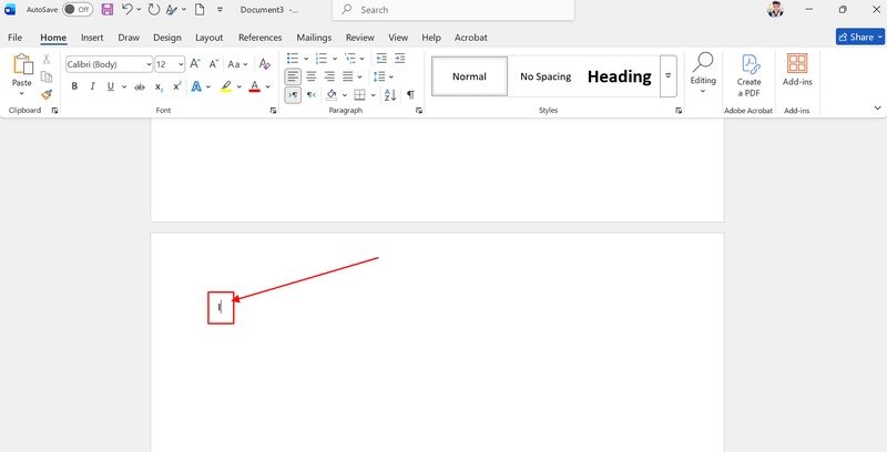 place cursor at start