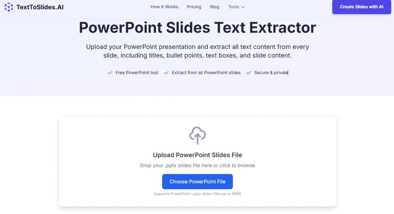 powerpoint slides text extractor
