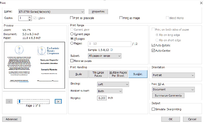 print pdf as booklet online