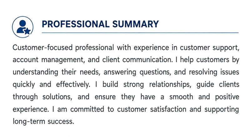 professional summary for a customer success