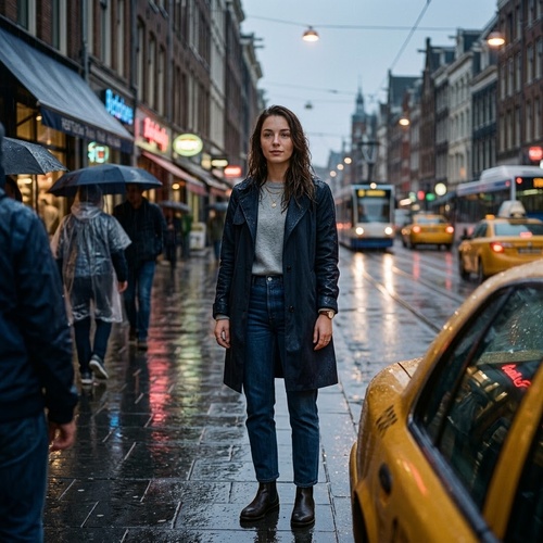 rainy day aesthetic girl prompt