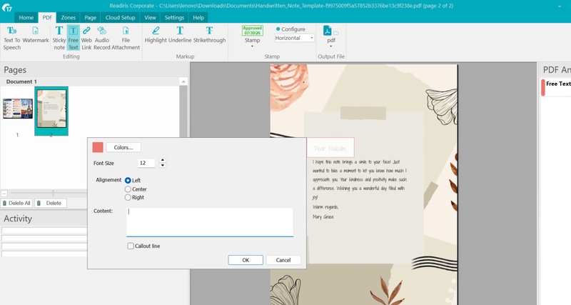 readiris editing tool
