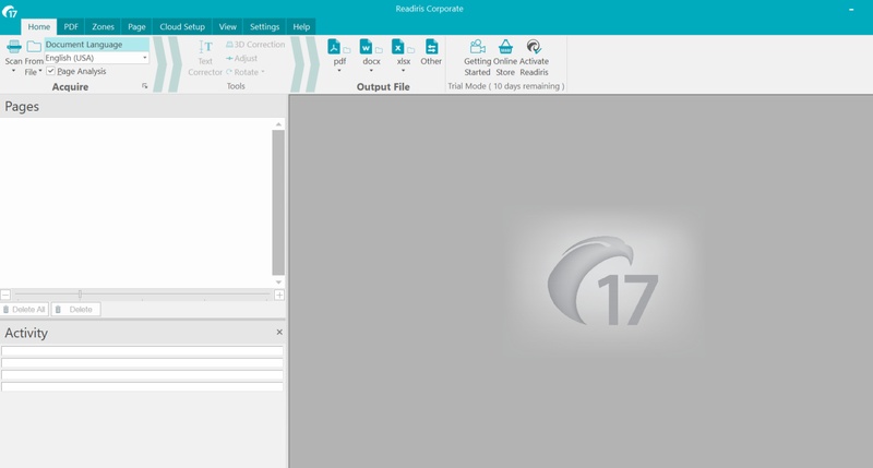 readiris user interface