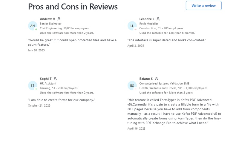 real user review image of pdf xchange