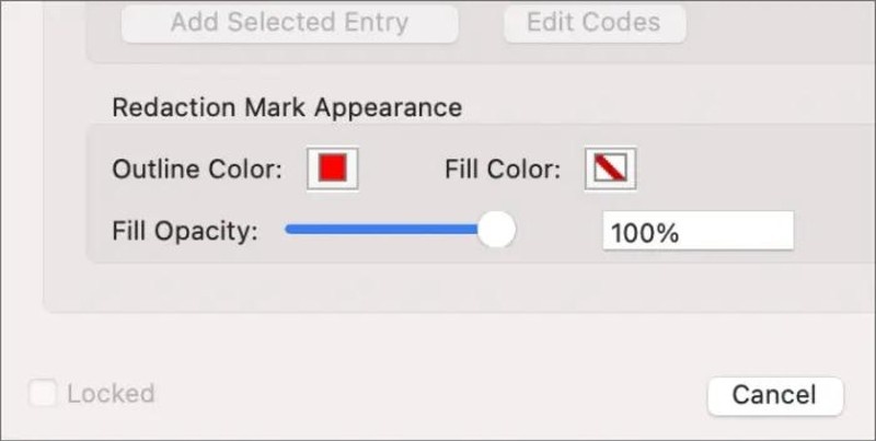 redaction mark appearance of adobe