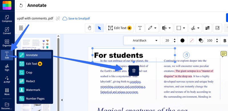remove comments from pdf online free