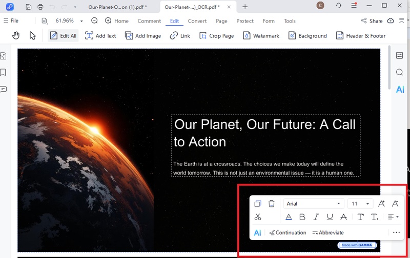 remove gamma watermark from ppt