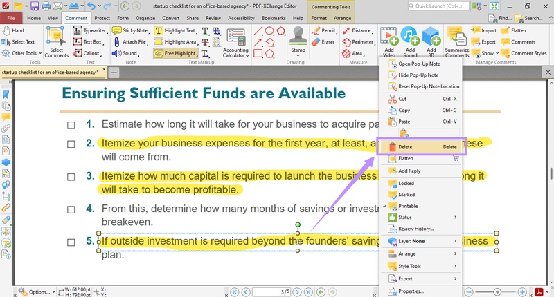 remove highlight in pdf with pdf xchange editor