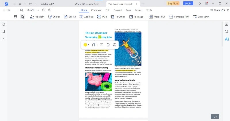 remove highlight on mac with pdnob pdf editor