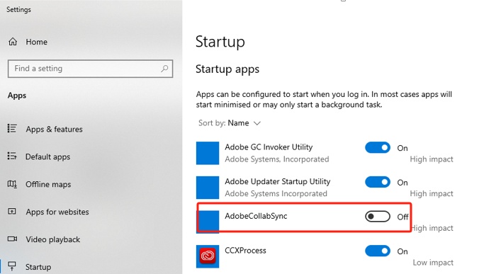 remove startup acrobat collaboration synchronizer