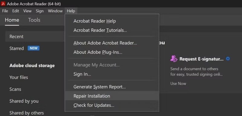 repair the acrobat installation