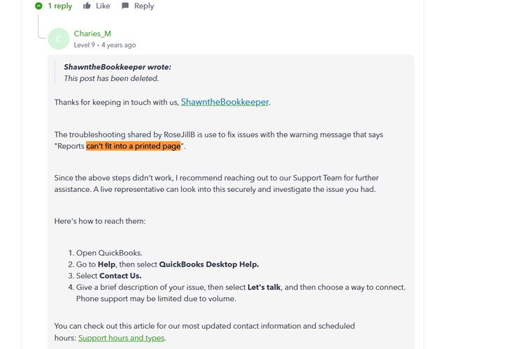 reports cant fit into printed page
