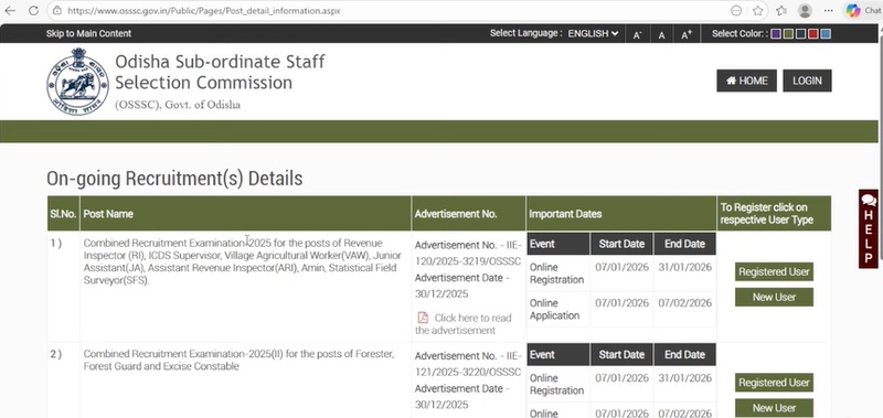 review osssc submitted application