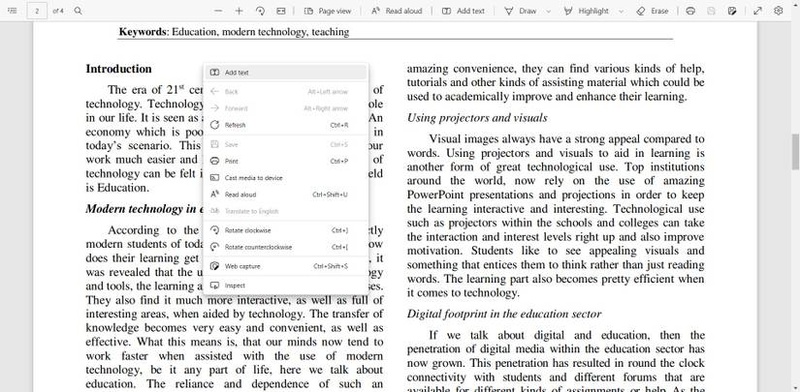 right click near the area