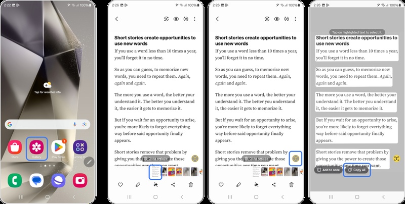 samsung gallery text icon
