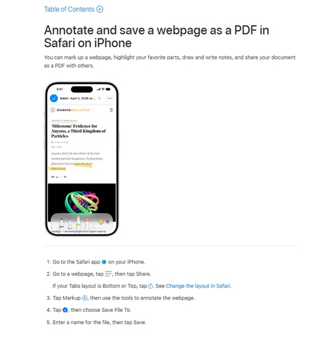 save a webpage as a pdf on iphone