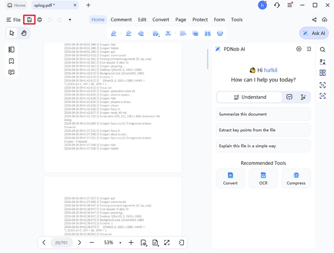 save converted pdf from csv