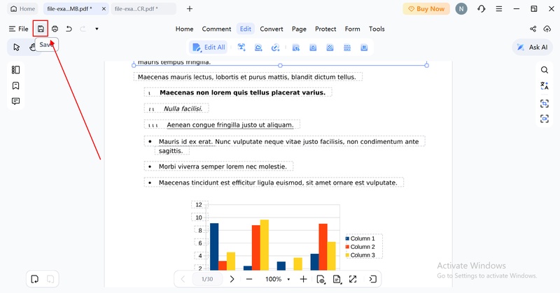 save or export the updated pdf