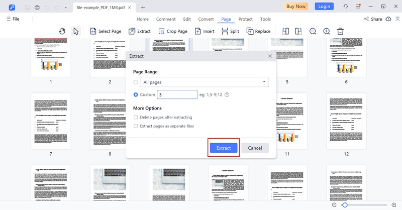 save specific pages on pdnob