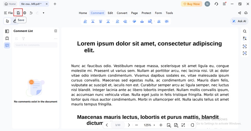 save the cleaned pdf