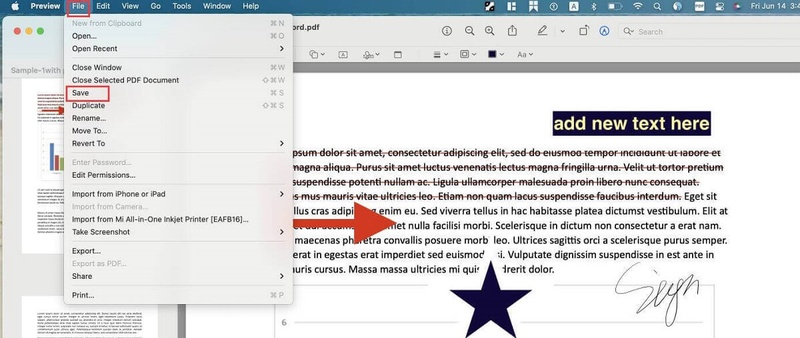 save the edited pdf file