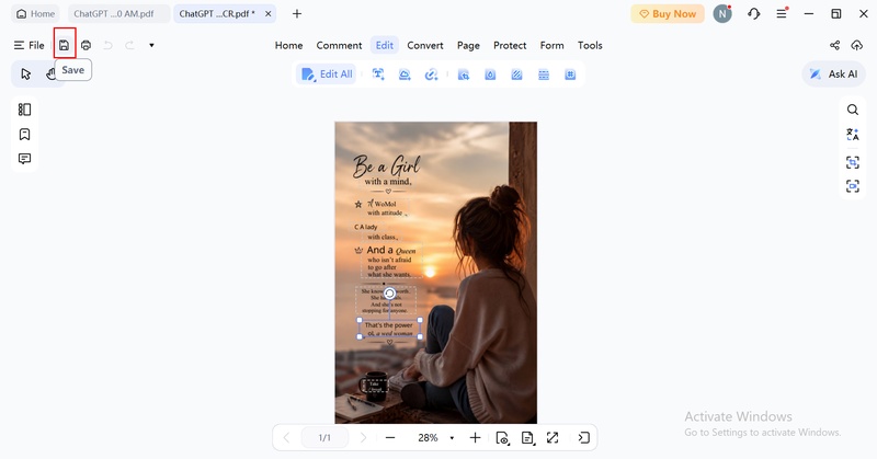 save your edited project