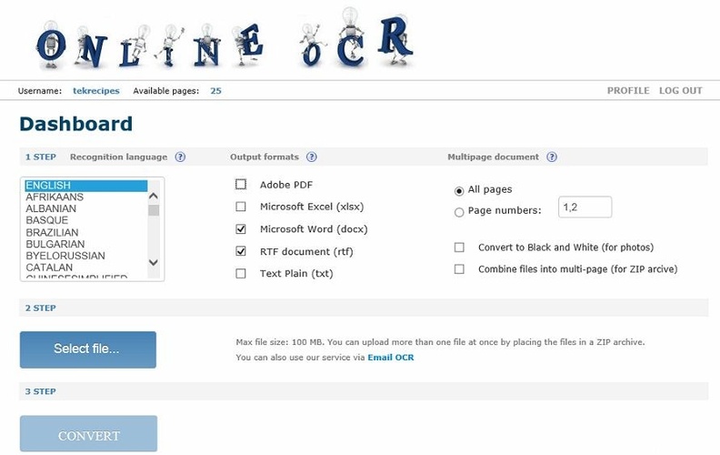scan and edit a document in online ocr
