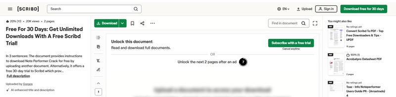 prueba gratuita de Scribd