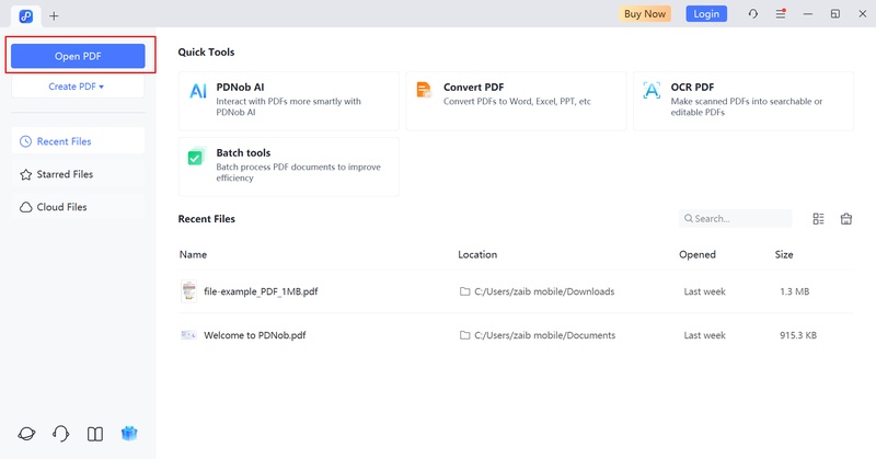 select the pdf you want to work