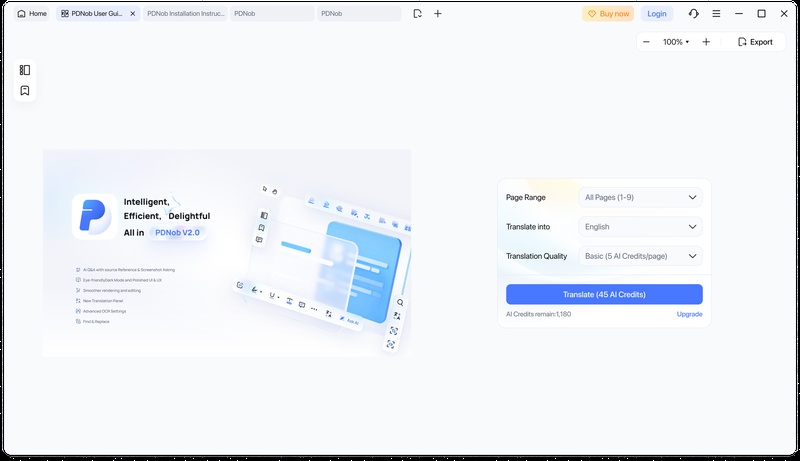 select translating settings and source language