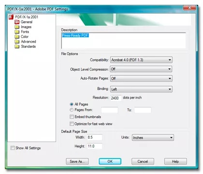 settings by selecting distiller