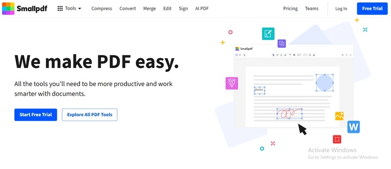 smallpdf homepage