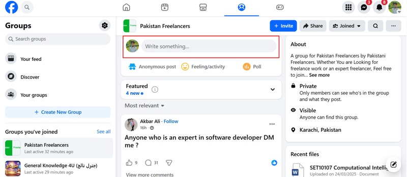 start new group post