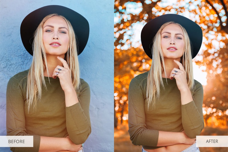 swap the background behind a subject