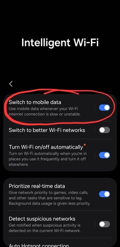 switch between wi fi and mobile data