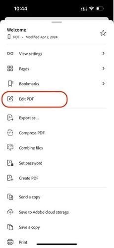 tap the three dot menu