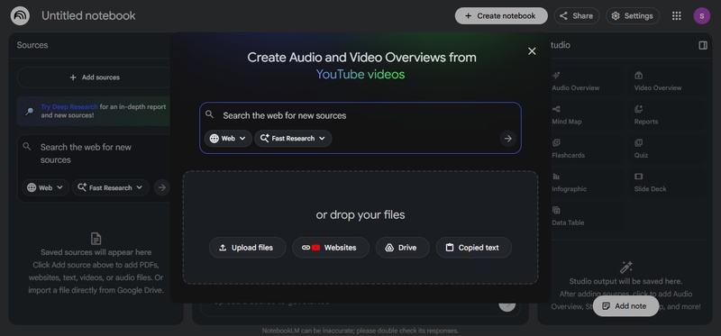 upload files in notebooklm