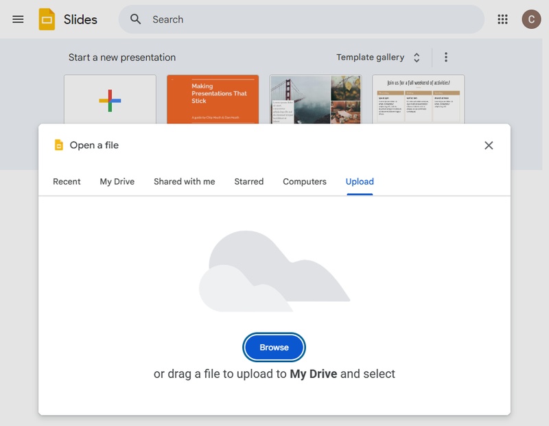 upload ppt to google drive