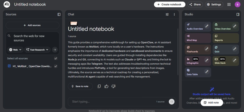 write a clear script notebooklm