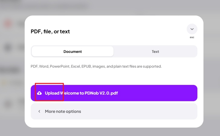 upload file to coconote