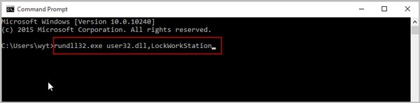 command prompt lock screen