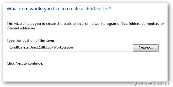 desktop shortcut for lock screen